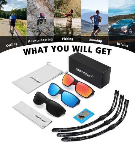 Polarized Sports Sunglasses for Men Women Unbreakable Frame Cycling Fishing D... - Picture 7 of 7