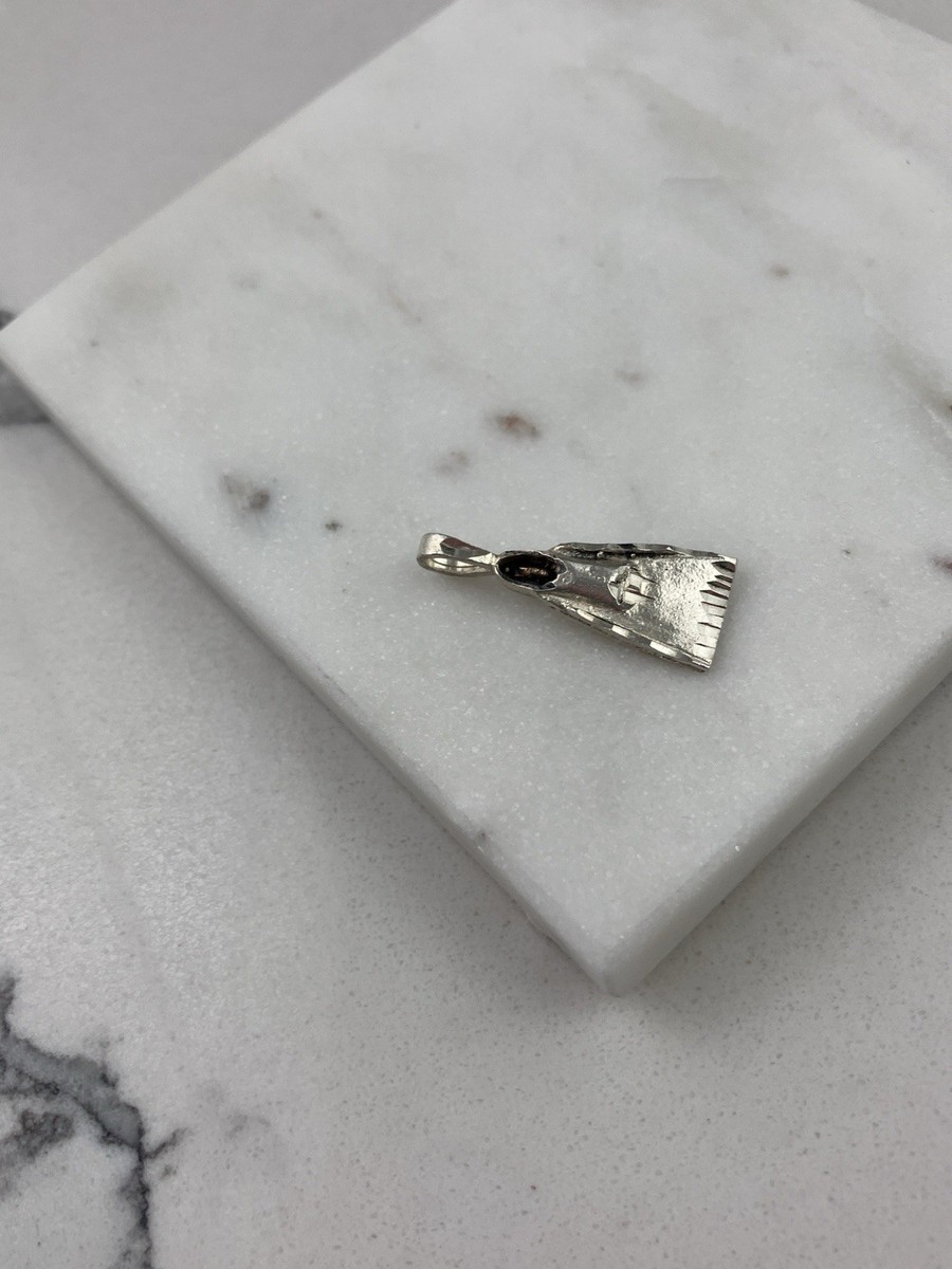 Vintage 925 Sterling Silver Scuba Diving Flipper Slide Pendant  View 3