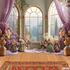 10'x10'CP Floral Curtain Hall Scenic Microfiber Fabric background backdrop SD356