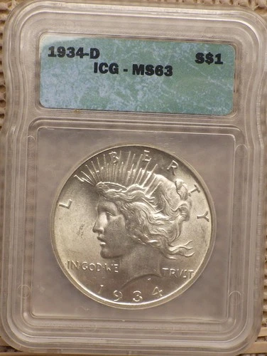 1934-D Peace Dollar ICG MS63