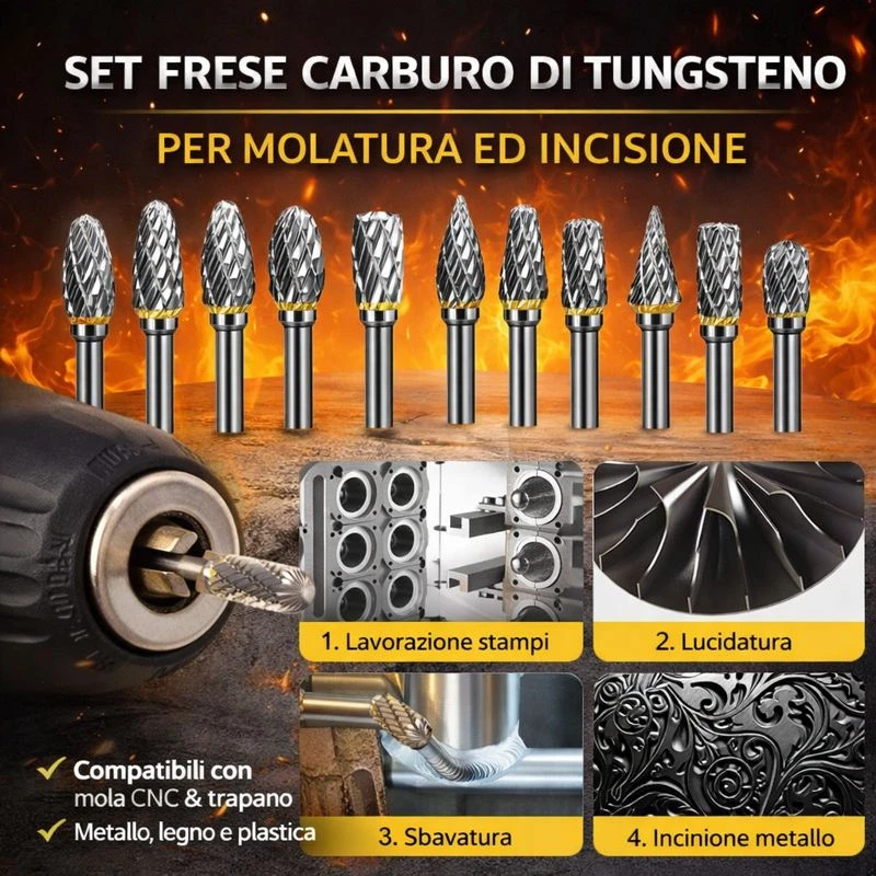 Punta Per Trapano Micro In Carburo Di Tungsteno 1,75 Mm Per PCB, Gambo Da 3.175 Mm, Lunghezza 38 Mm, Per Macchine CNC E Incisione - 2