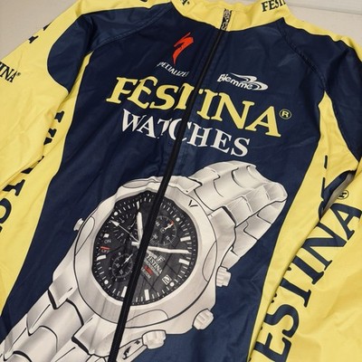 Vintage Festina Watches 90's Cycling Team Jacket Biemme Size Large Wind Stopper