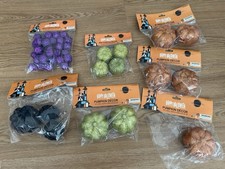 7 Pk Glittered Happy Halloween Mini Pumpkin Decor Orange Green Purple Black