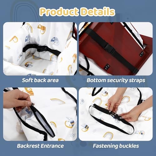 Resuable 100% Waterproof High Chair Cover with Back Support for Restaurant, - Bild 8 von 8