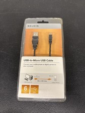 Belkin Pro USB Cable Type A USB - Micro Type B USB 6 Feet Long F3U151-06