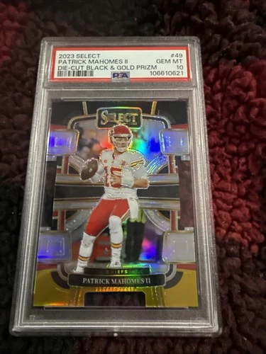 Patrick Mahomes II 2023 Select Die-Cut Black Gold Prizm PSA 10 GEM MT