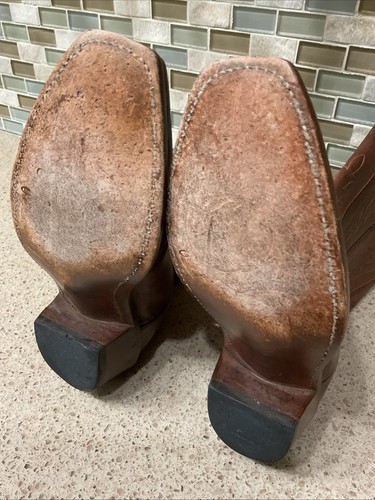 Lucchese Brown Leather Western Cowboy Boots Size 5.5B - Picture 11 of 17