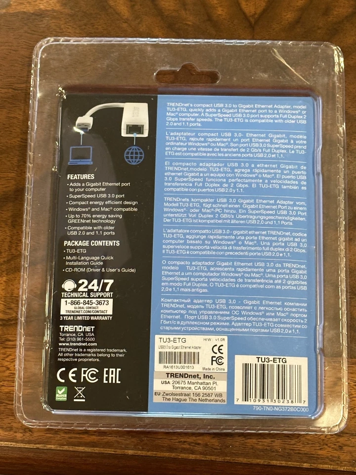 TRENDnet TU3-ETG USB 3.0 to Gigabit Ethernet Adapter White New Sealed - Image 2 of 2