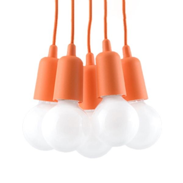 Suspension orange E27 en PVC Diego lustre de plafond pour chambre
