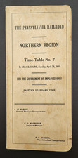 PRR - PENNSYLVANIA RAILROAD 1961 Emp Time-Table No. 7 - Northern Region