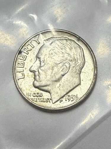 1956 D Roosevelt Dime 90% Silver US Coin UNCIRCULATED #31