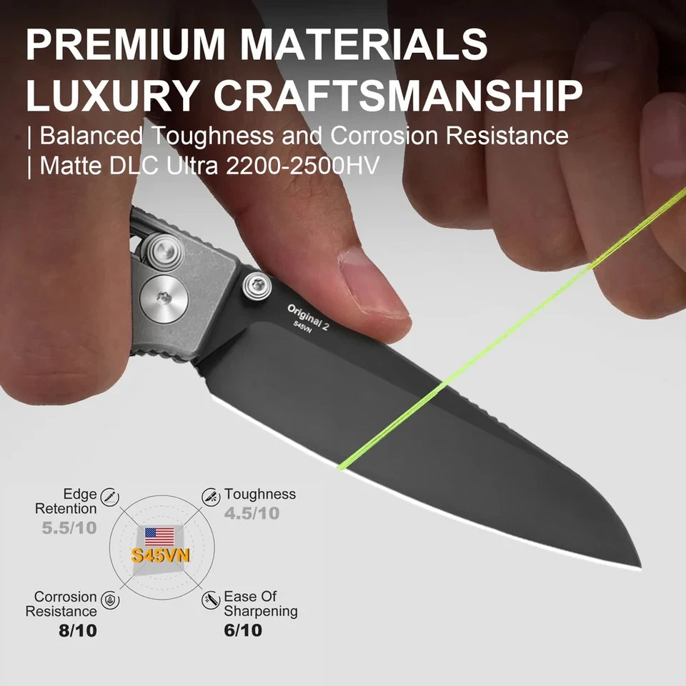 Cuchillo Plegable Kizer Cutlery Original 2 3.13" S45VN Hoja de Acero Mango de Titanio Foto 4 de 4