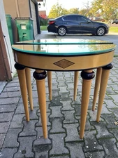 Vintage Bombay Company Art Deco Style Half Moon Side Tables