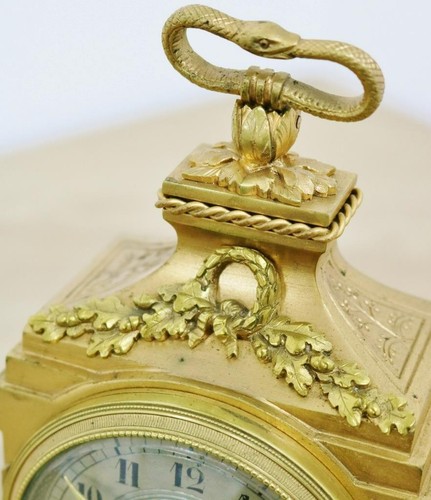 Rare Antique French 8 Day Gilt Bronze Pendule D'Officiers Mantle Carriage Clock - Picture 6 of 20