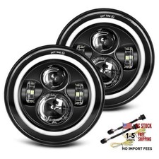 Black 2pcs 7 inch Led Headlight Round DOT Approved H6024 Led Headlight DRL