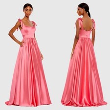NEW NWT Mac Duggal Tie Shoulder Sweetheart Ballgown In Coral SIZE 0