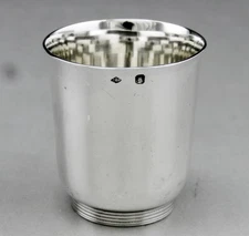 JEAN PUIFORCAT PARIS Petit TIMBALE EN ARGENT MASSIF 950 MINERVE  Epoque ART DECO