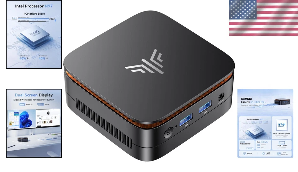 Essenx Mini PC Computer with N97 Processor, 16GB R - Image 2 of 4