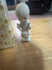 Vintage 1982 Precious Moments 'I'll Play My Drum For Him' Porcelain Figurine E-2