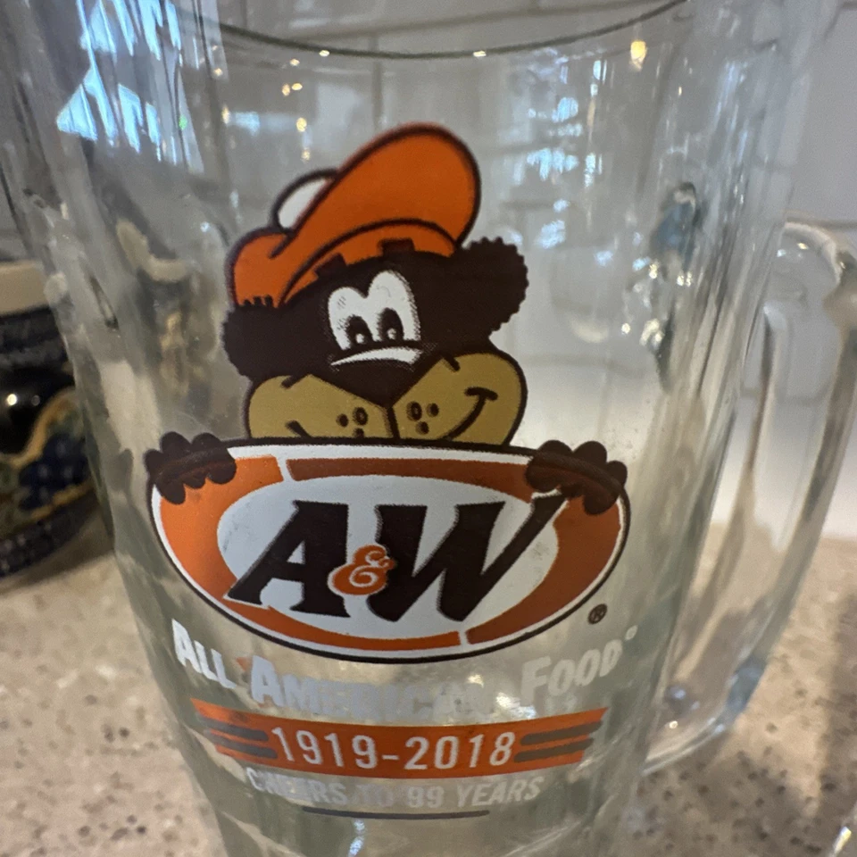 Набор из 2 стеклянных кружек A&W Root Beer Soda высотой 7 дюймов 2016 2018 г. - Изображение 3 из 3