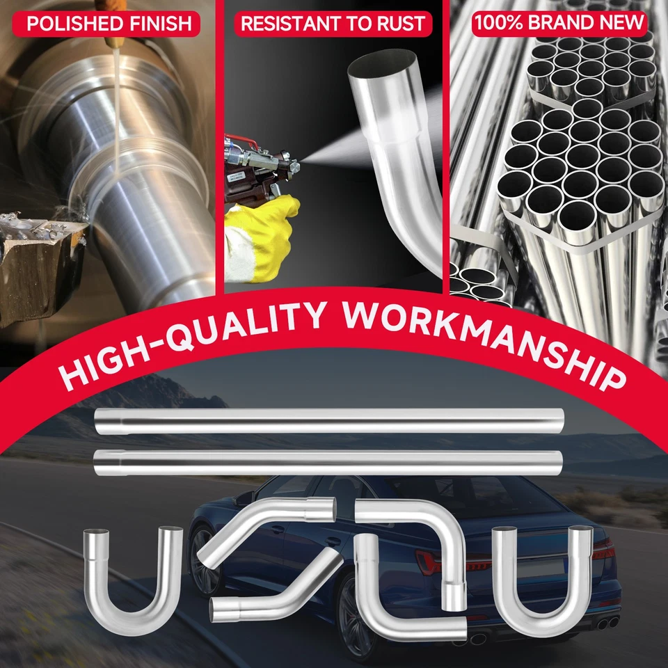 Комплект выхлопных труб с оправкой сделай сам прямой изгиб 2,5 дюйма для Toyota Land Cruiser - Изображение 4 из 4