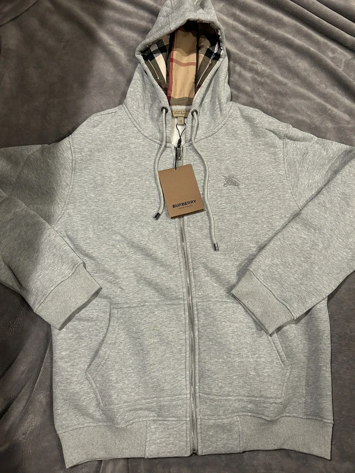 Sudadera con capucha gris con cremallera Burberry talla XXL pero se ajusta a un tamaño grande (encogido) nueva  Foto 2 de 3