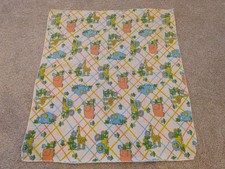 Vtg Riegel 30x30 Cotton Baby Receiving Blanket RN 14498 Animals Made in USA