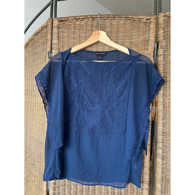 Banana Republic Sheer Boxy Flutter Sleeve Top, Lightweight, Boho - Size Small