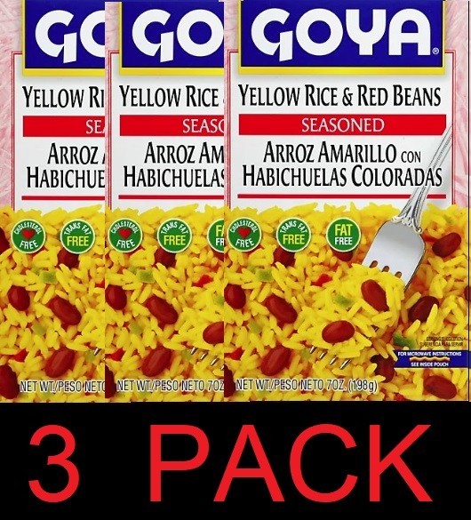 GOYA Arroz Amarillo y Frijoles Rojos Arroz Sazonado MIx Caja 7 OZ - PAQUETE de 3