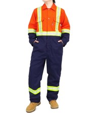 BOCOMAL FR Coveralls Men High Visibility Midweight Reflective Work Coverall