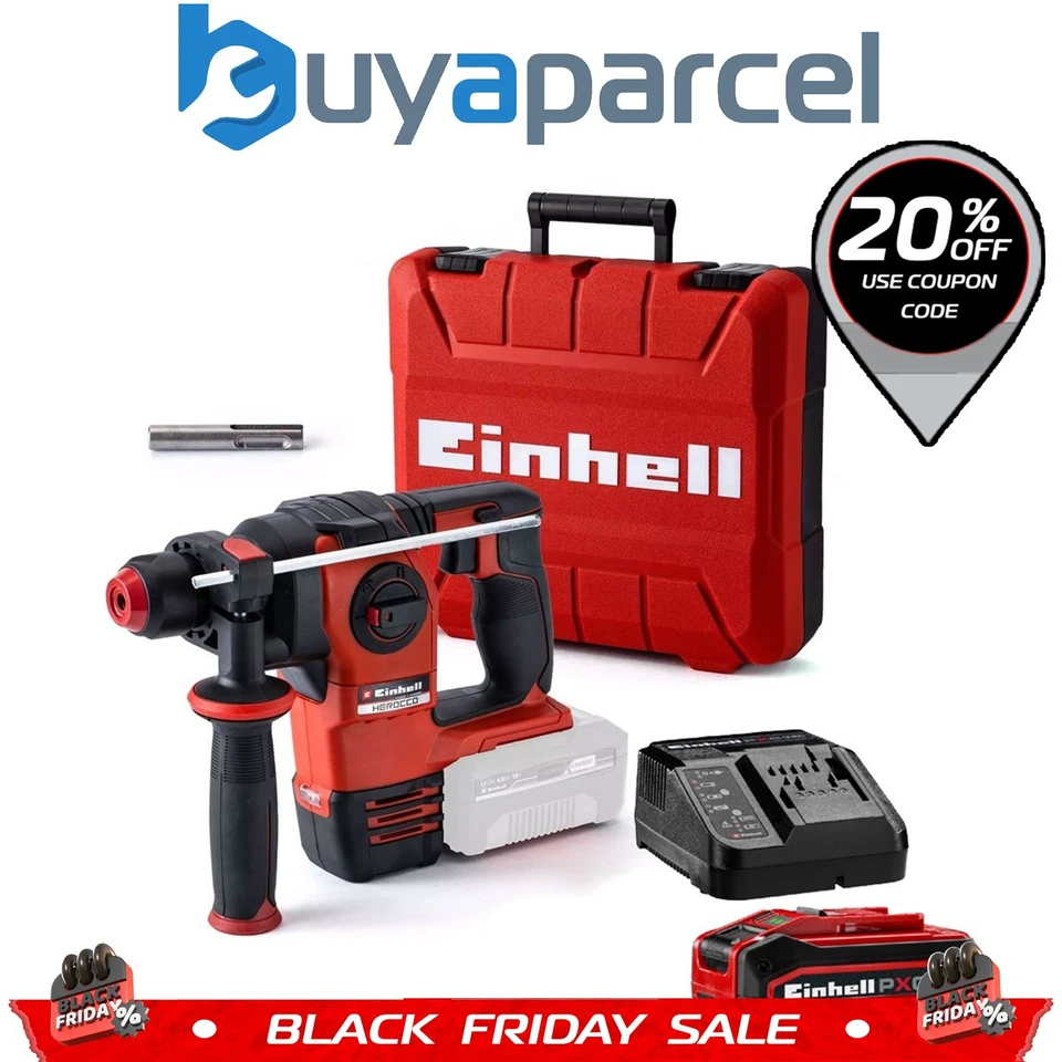 Einhell Professional PXC 18v Herocco 18/20 Brushless 4 Function SDS Drill + 4Ah