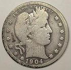 1904-O Barber Quarter - New Orleans Mint - Semi KeyDate - 90% Silver