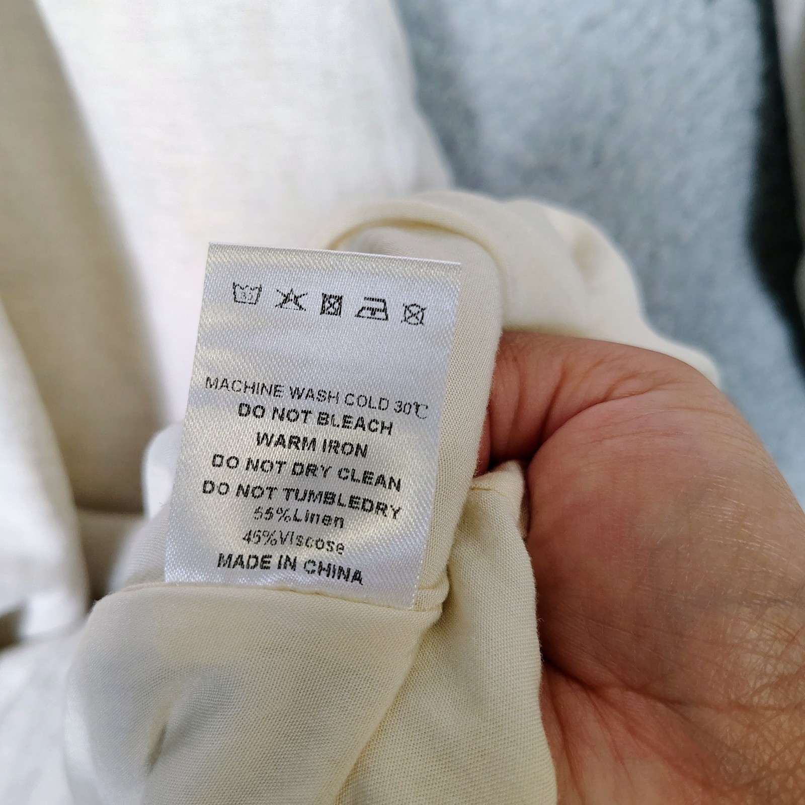 Veiled Midi Dress Women's M/Short Beige Linen Blend Pleated Minimalist Modest