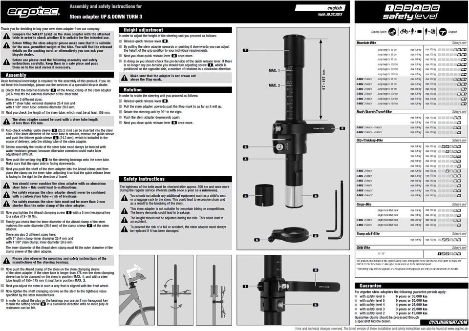 ErgoTec Vorbauerhöhung Up & Down & Turn 3 Alu Speedlifter 90 drehbar schwarz - Bild 3 von 3