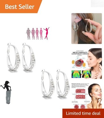 4 Pairs Lymphatic Drainage Slimming Hoop Earrings - Fashionable Health Gift