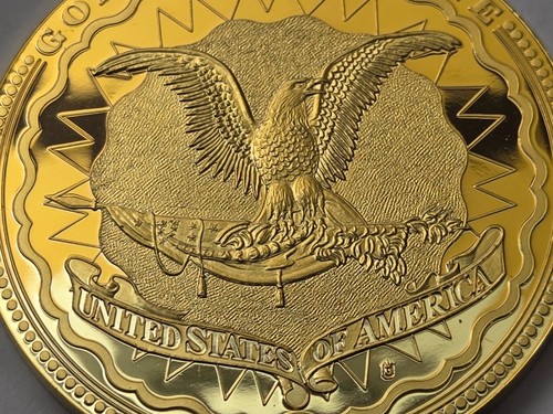 ABRAHAM LINCOLN FIVE HUNDRED DOLLAR COMMEMORATIVE 24K GOLD LAYERED COIN - Picture 5 of 8