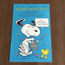 Vintage Hallmark Peanuts Gang Snoopy Easter Decorations Die Cut Book Uncut