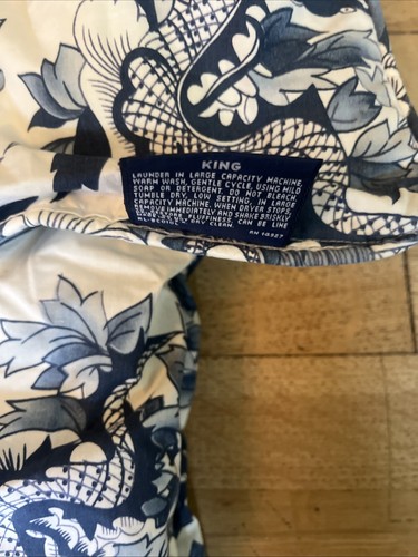 Ralph Lauren Cotton Queen/King Dragon Nanking Comforter Blue & White Chinoiserie - Picture 6 of 12