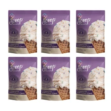 (6 Pack) Scoop Delights Confetti Birthday Cake Flavored Ice Cream Mix - 8 oz