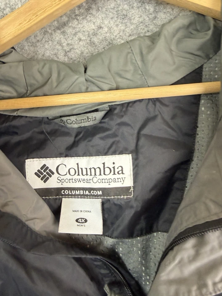 Chaqueta Columbia Para Hombre 4XL Negra Omni-Tech Impermeable Cremallera Completa Exterior Parka Foto 3 de 4