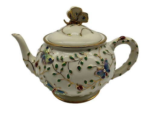 Vintage Lenox Summer Enchantment Teekanne Handarbeit 24k Gold Parvaneh Holloway - Bild 20 von 21