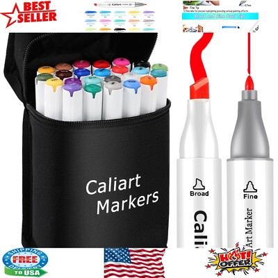 24 Color Fine & Chisel Markers for Artists - Perfect for Illustrations