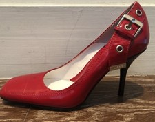 275 VIA SPIGA RED PATENT LEATHER PUMP W/ BUCKLE SZ 6