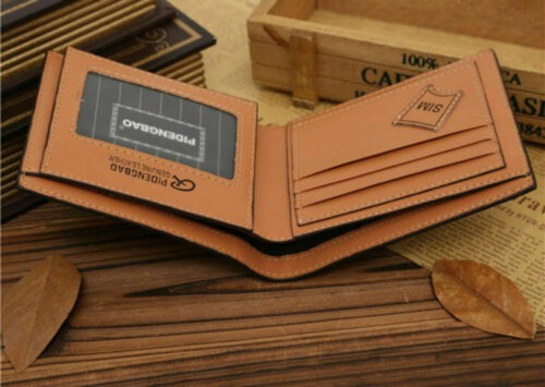 Cartera de cuero para hombre plegable titular de tarjeta de crédito pequeña sin asas billetera - Imagen 8 de 11