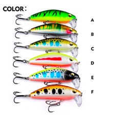 6Pcs Fishing Lure Bait Whopper Plopper Topwater Floating Rotating Tail For Bass