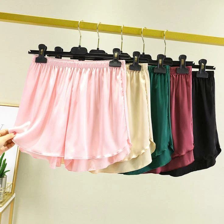 Pijama corto de satén para mujer acogedor ligero divertido salón pantalones cortos para dormir Foto 3 de 4