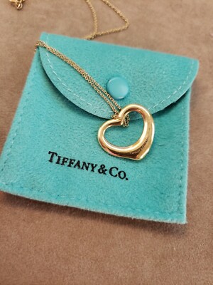 Tiffany & Co Peretti Large Open Heart Pendant Necklace 22×18.5 mm