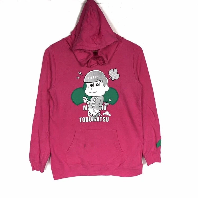 Vtg OSOMATSU KUN TODOMATSU Japan Manga Anime Pink Hoodie Fujio