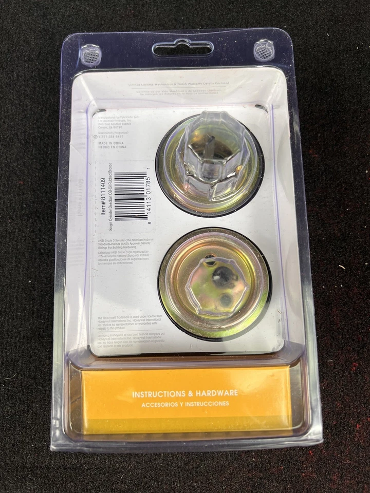 Cajas fuertes y cerraduras de puertas Honeywell 8111409 cerrojo Honeywell, bronce frotado con aceite Foto 2 de 2