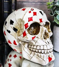 Ebros Gift Gambling Poker Cards Casino Royale Skull Figurine